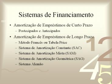 Sistemas de Financiamento