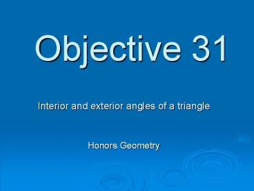 Objective 31