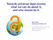 Towards universal Open Access: