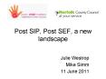Post SIP, Post SEF, a new landscape PowerPoint PPT Presentation