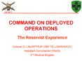 COMMAND ON DEPLOYED OPERATIONS PowerPoint PPT Presentation