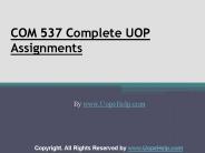 COM 537 Complete UOP Assignments