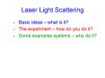 Laser Light Scattering PowerPoint PPT Presentation