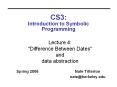 CS3: Introduction to Symbolic Programming PowerPoint PPT Presentation