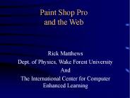 Paint Shop Pro and the Web