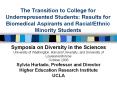 The Transition to College for Underrepresented Students: Results for Biomedical Aspirants and Racial/Ethnic Minority Students PowerPoint PPT Presentation