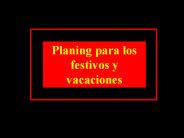 AG2- Planing para los festivos