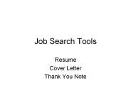 Job Search Tools
