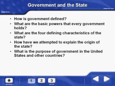 Government and the State