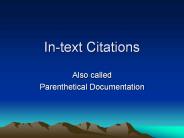 In-text Citations