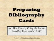 Preparing Bibliography Cards