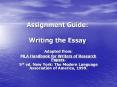 Assignment Guide: Writing the Essay PowerPoint PPT Presentation