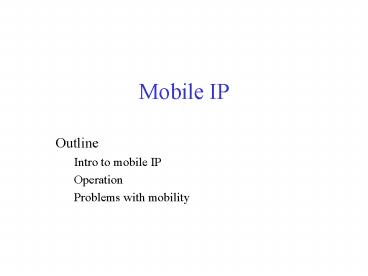 Mobile IP