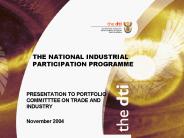 THE NATIONAL INDUSTRIAL PARTICIPATION PROGRAMME