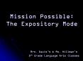 Mission Possible: The Expository Mode PowerPoint PPT Presentation