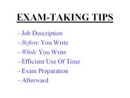 EXAM-TAKING TIPS