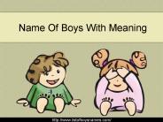 Name Of Boys With Meaning