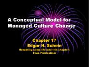 A Conceptual Model for Managed Culture Change