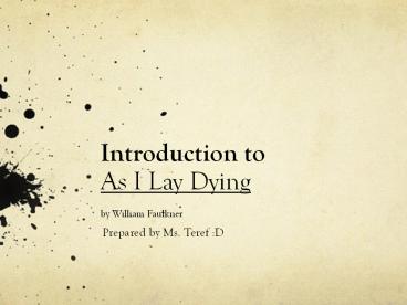 Introduction to As I Lay Dying by William Faulkner