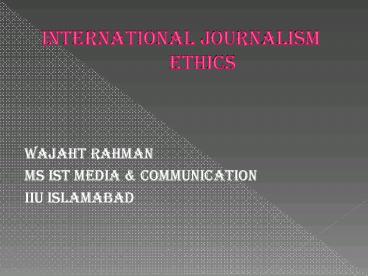 Media Ethics