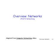 Overview: Networks CPS372 Networking