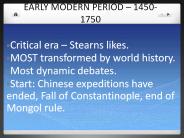 EARLY MODERN PERIOD 