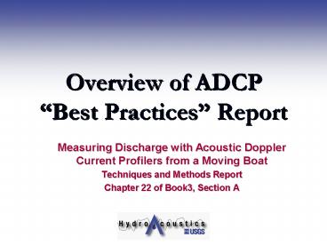Overview of ADCP 