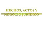 HECHOS, ACTOS Y NEGOCIO JUR