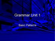 Grammar Unit 1