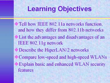 Learning Objectives