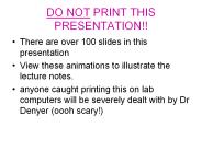 DO NOT PRINT THIS PRESENTATION!!