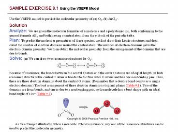 SAMPLE EXERCISE 9.1 Using the VSEPR Model