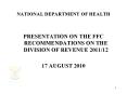 NATIONAL DEPARTMENT OF HEALTH PowerPoint PPT Presentation