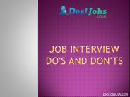 Job Interview Do's and Dont's
