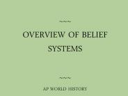 ~~~ OVERVIEW OF BELIEF SYSTEMS ~~~ AP WORLD HISTORY