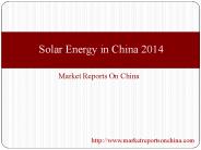 Solar Energy in China 2014