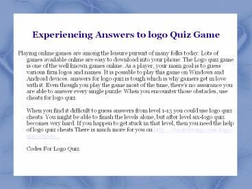 Logo Quiz Ultimate Answers