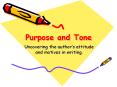 Purpose and Tone PowerPoint PPT Presentation