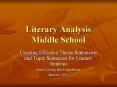 Literary Analysis Middle School PowerPoint PPT Presentation