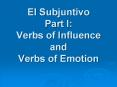 El Subjuntivo Part I: Verbs of Influence and Verbs of Emotion PowerPoint PPT Presentation