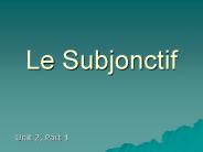 Le Subjonctif