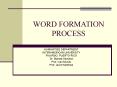 WORD FORMATION PROCESS PowerPoint PPT Presentation