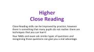 Higher Close Reading