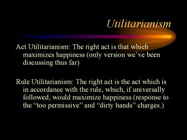 Utilitarianism