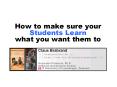 How to make sure your Students Learn what you want them to PowerPoint PPT Presentation