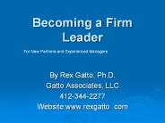 Becoming a Firm Leader