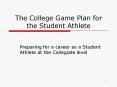 The College Game Plan for the Student Athlete PowerPoint PPT Presentation