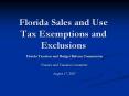 Florida Sales and Use Tax Exemptions and Exclusions PowerPoint PPT Presentation