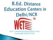 B.Ed. Distance Education in Delhi @ WinsoftEducationTechnology