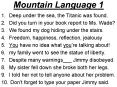 Mountain Language 1 PowerPoint PPT Presentation